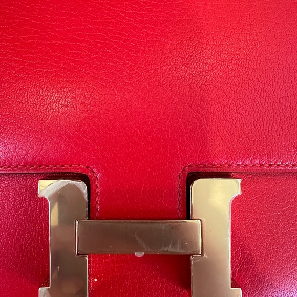 Hermes Constance 18 III mini mirror handbag Chamkila Goatskin S3 Rouge Coeur - Picture 3 of 5